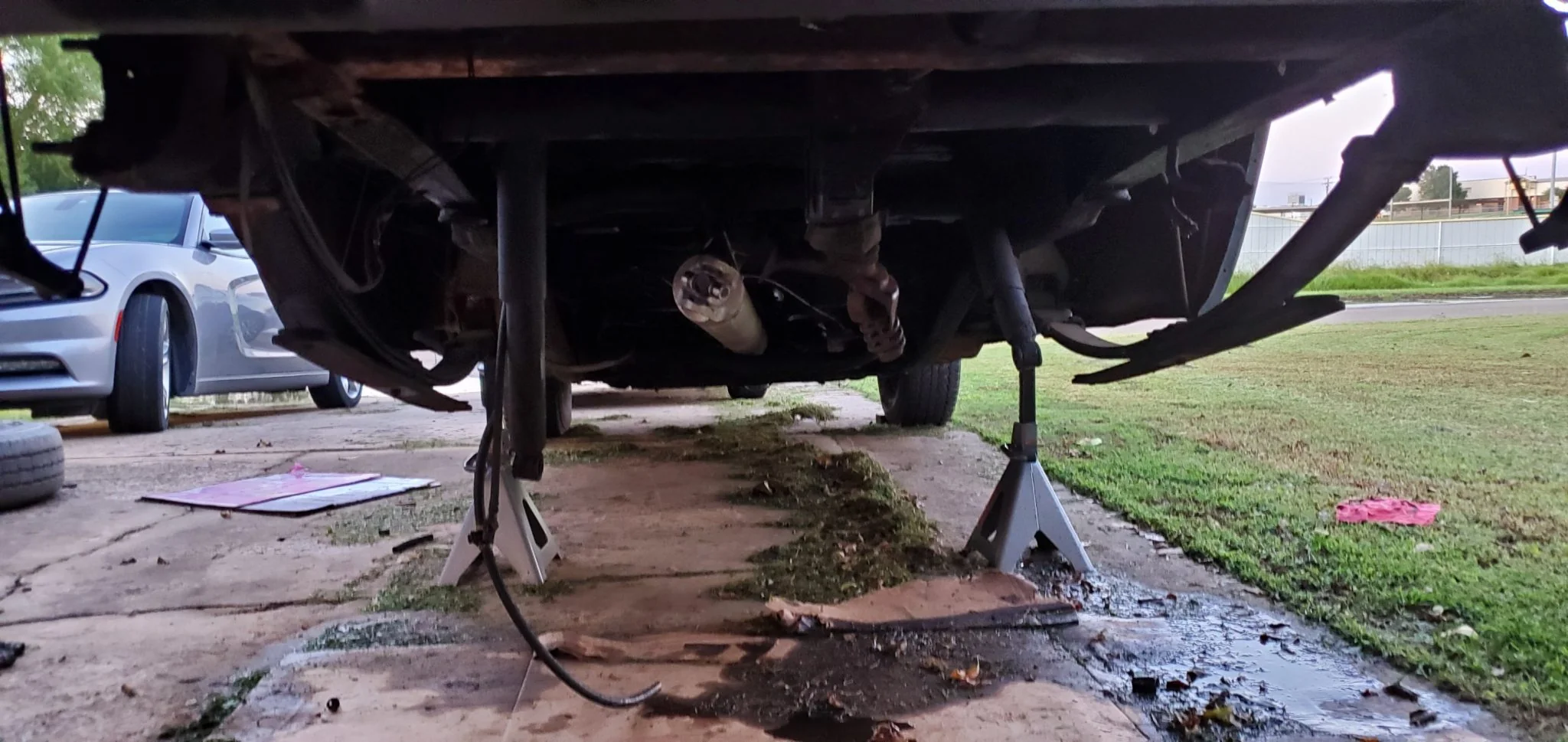 Pulled the old rear end out.