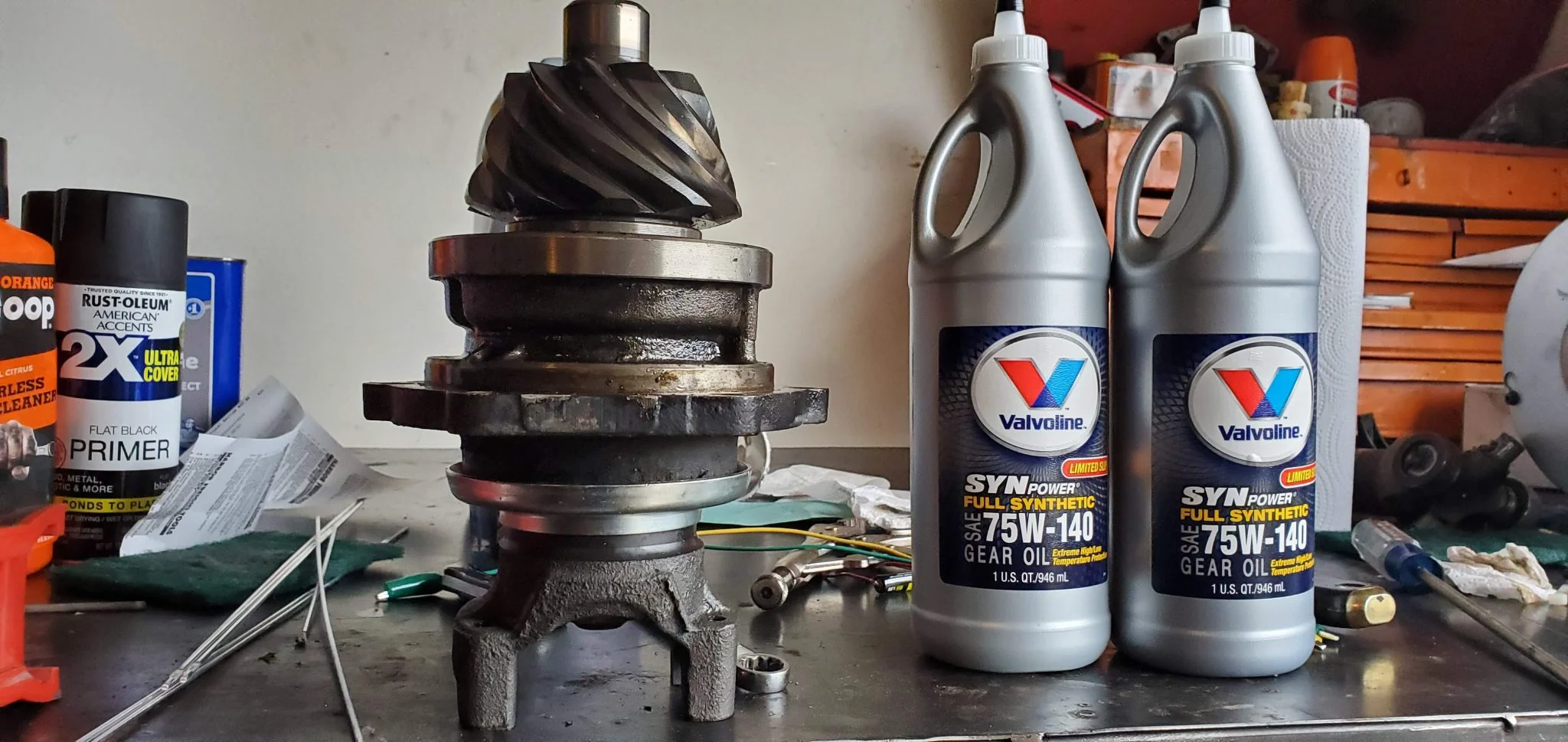 Pinion with 1350 yoke, new seals, 75w-140 gear oil.