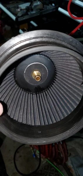 Inside the air filter.