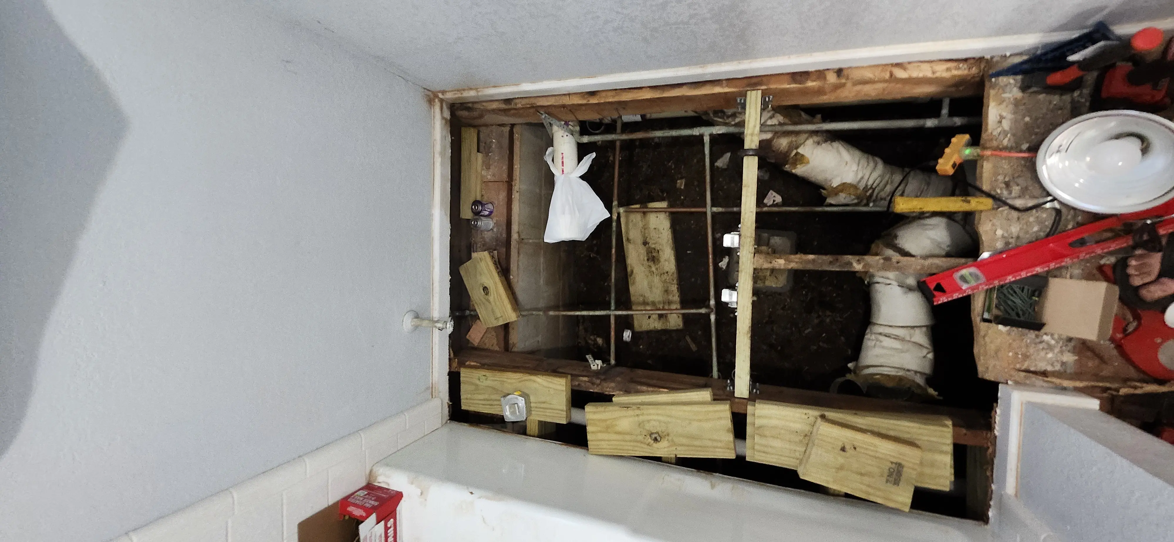 Image taken while building new joists, and stringers.