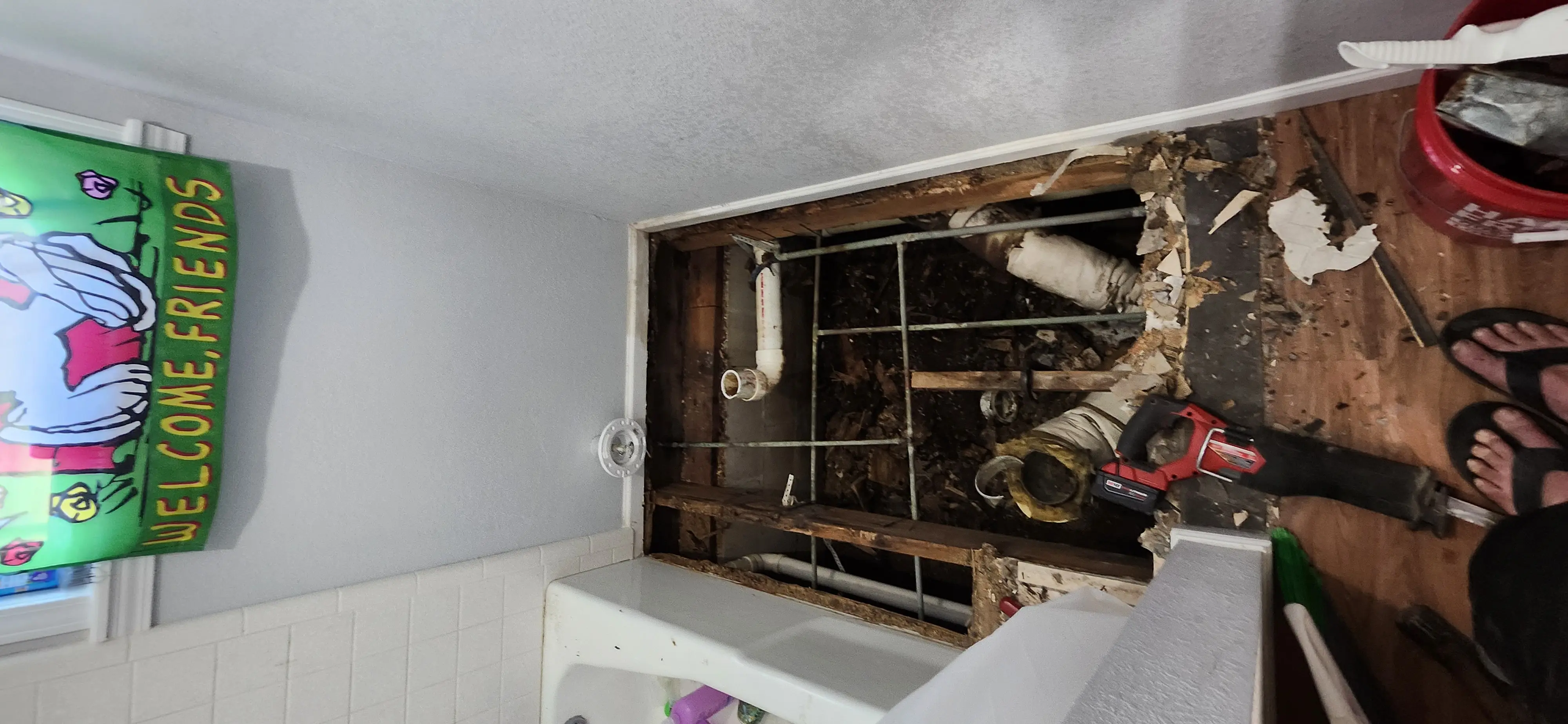 Picture showing the cleaned up floor