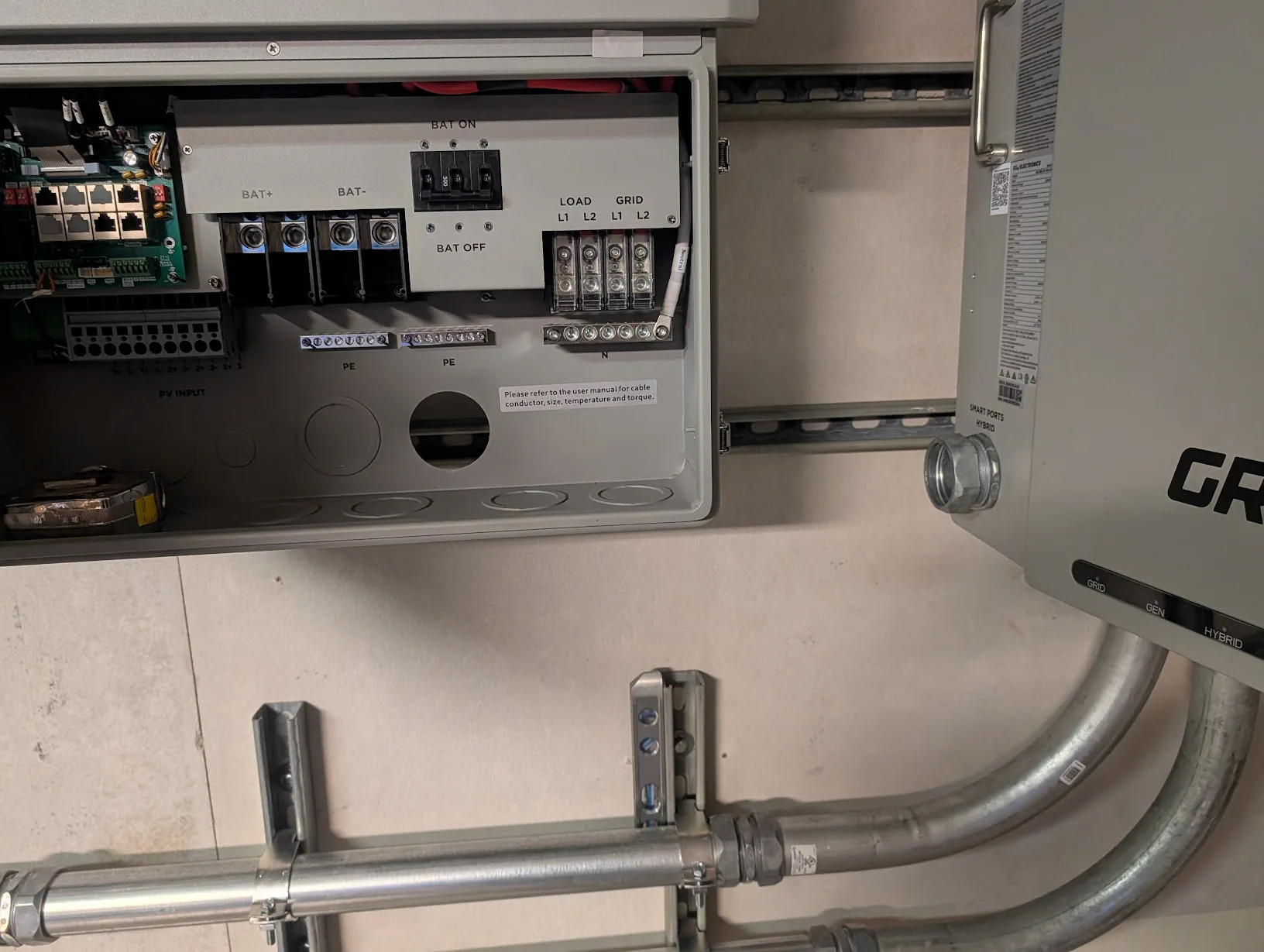 PVC 45 mocked up in the actual run between the GridBoss and FlexBoss21