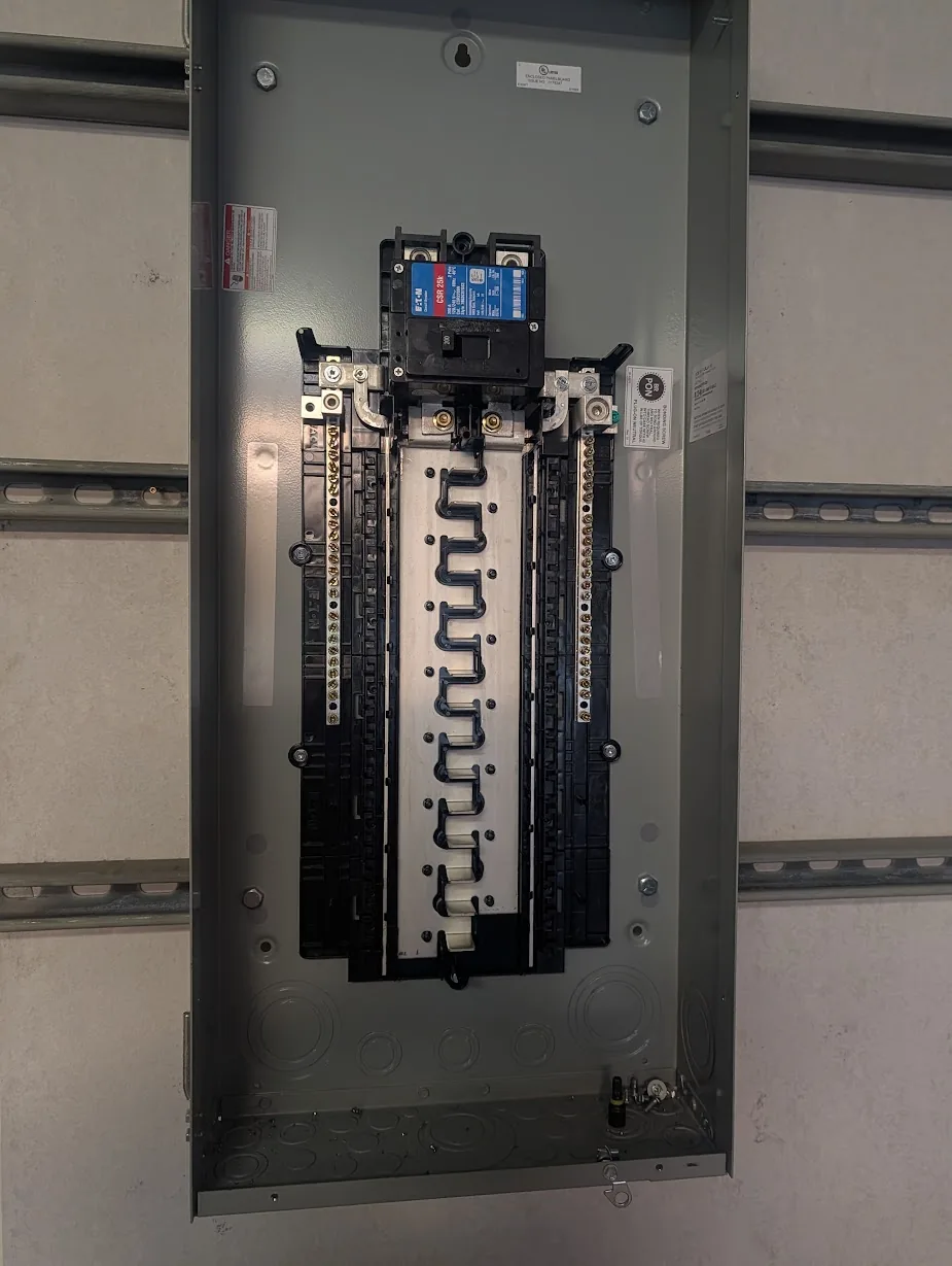 Main panel fully mounted to the strut wall with the deadfront installed