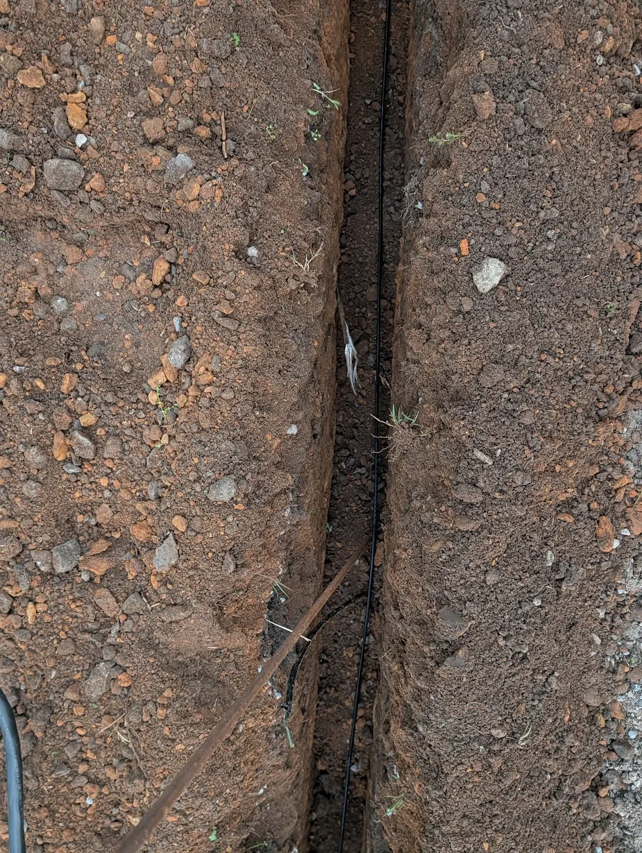 Internet fiber-optic cable found while trenching