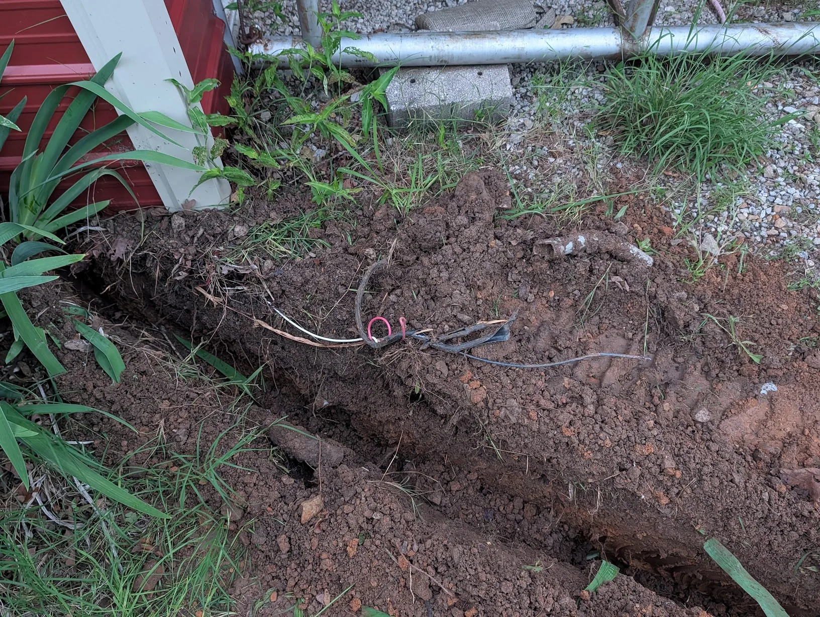 Old power cable to the shed found underground
