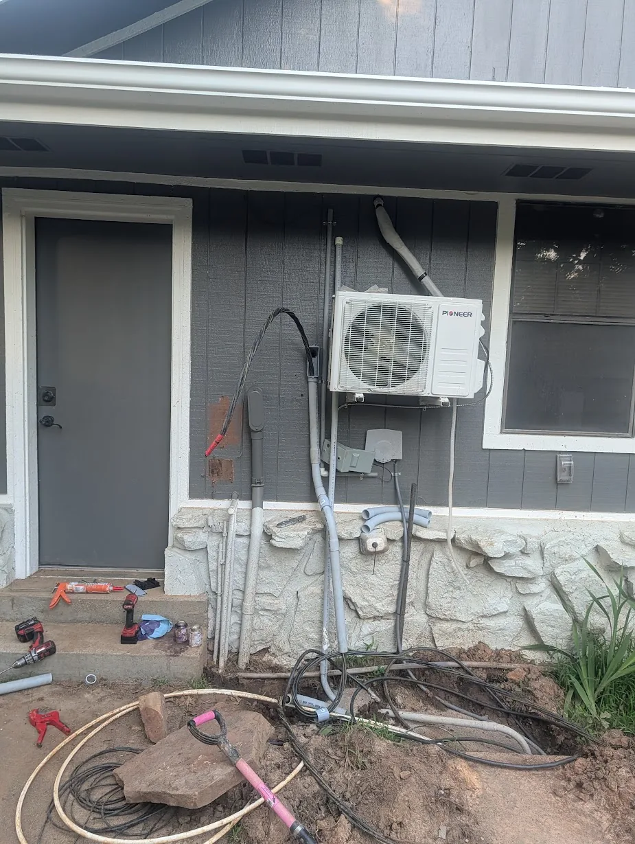 Exterior conduit run complete, cable pulled into the FS box from the inside