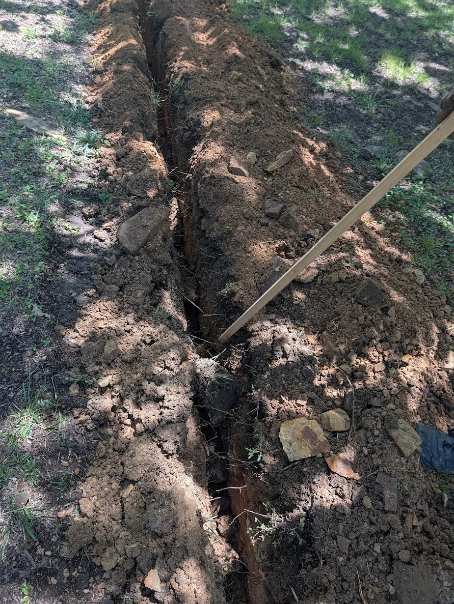 Trencher spoil — sandstone reduced to sand and gravel