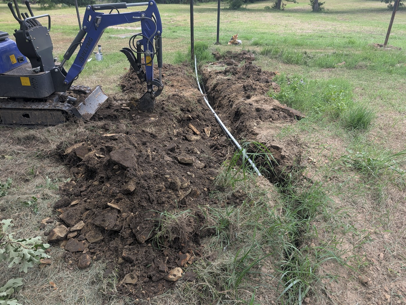 Final section of trench dug out to the rack