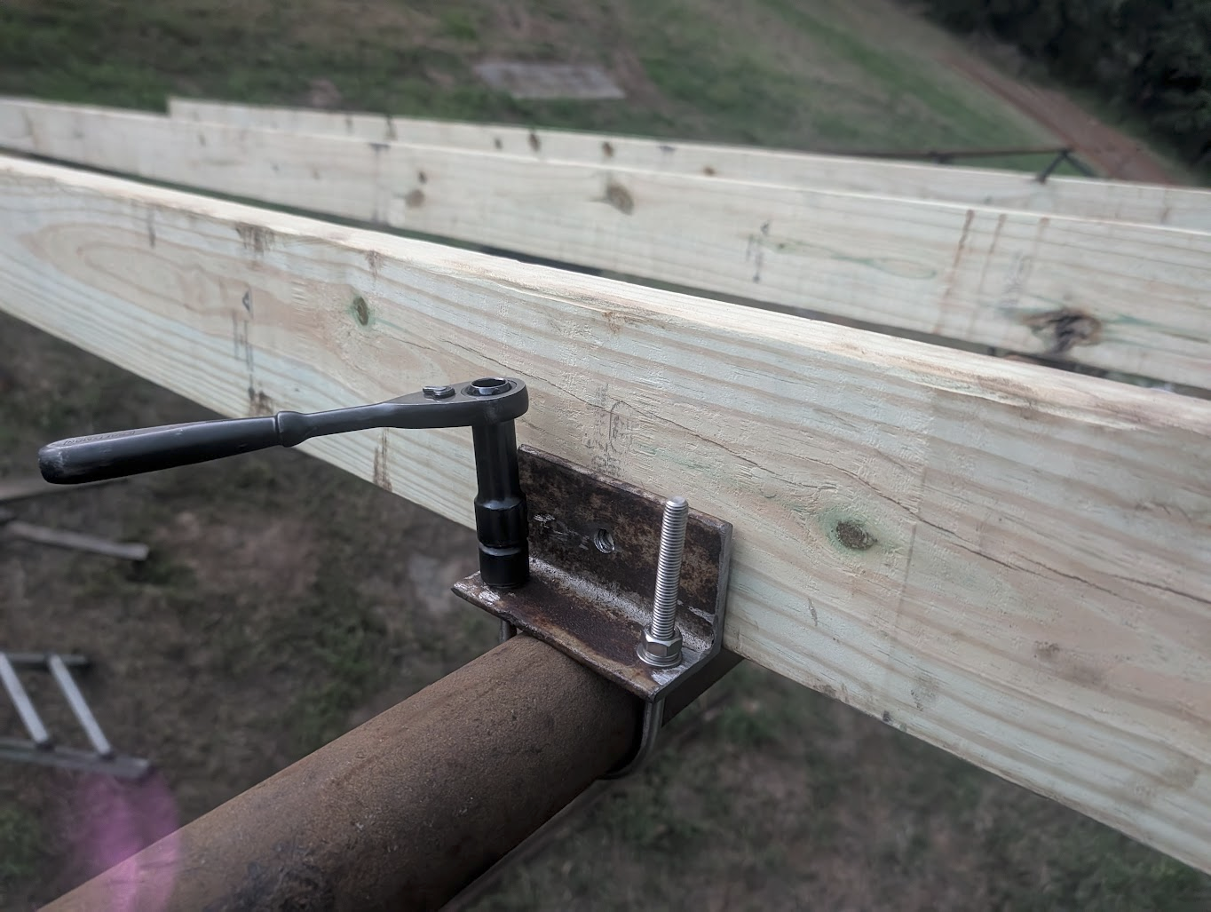 Building the wood rails and panels directly on top of the rack