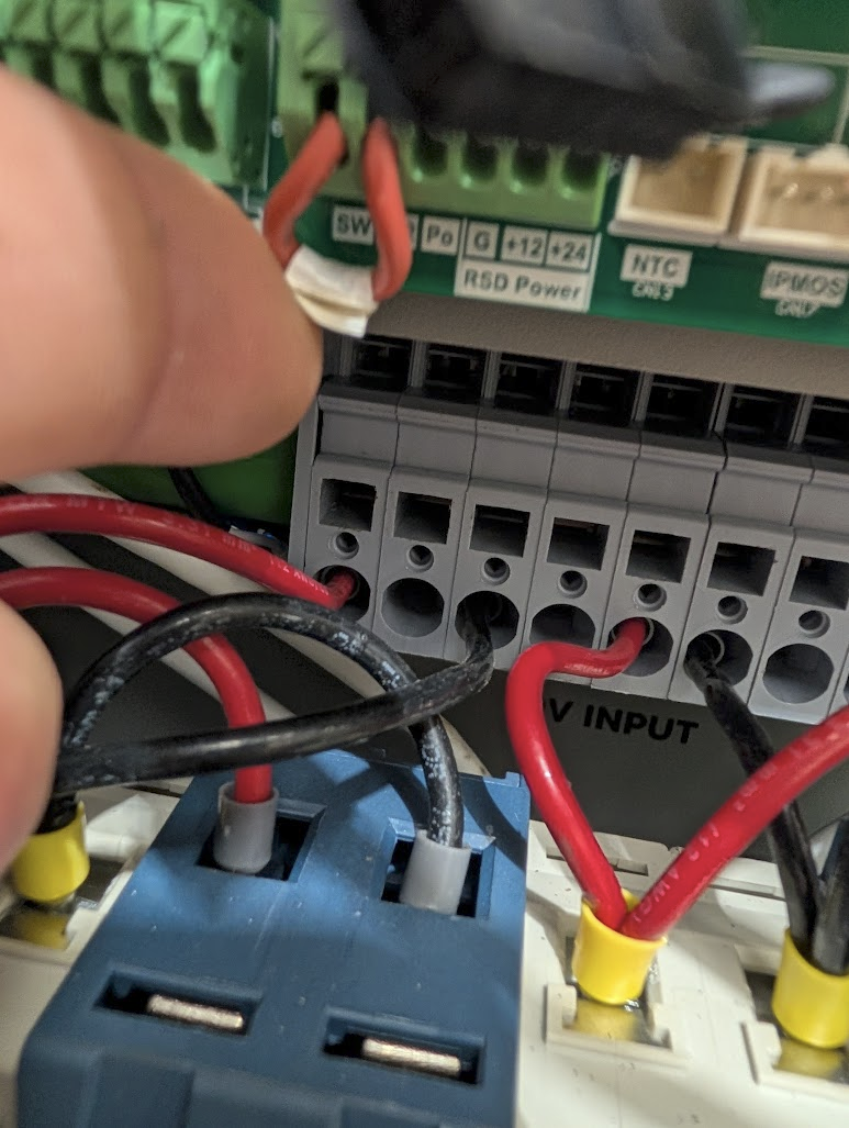 Both conductors landed on the same MPPT input, shorting the string