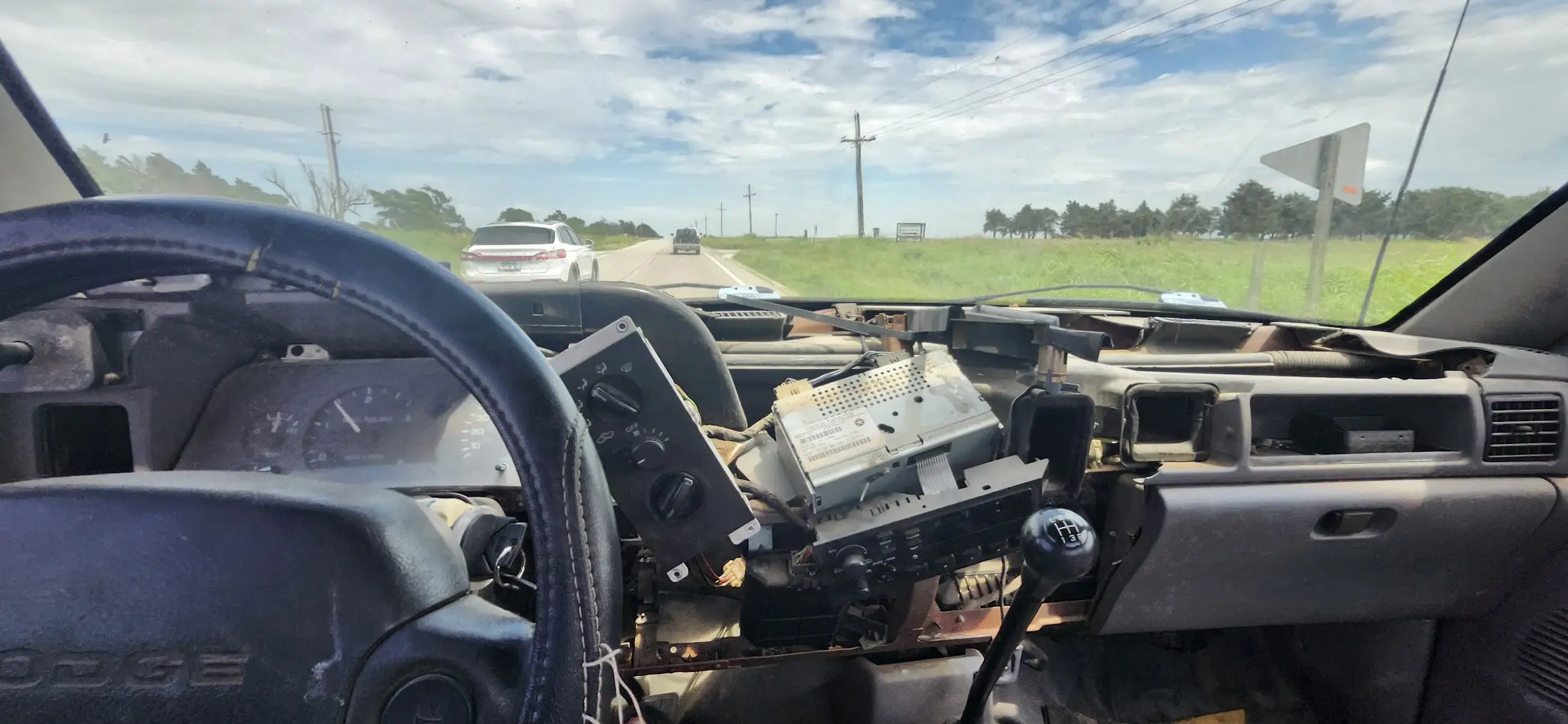 Image shot of the interior, while driving the truck back home