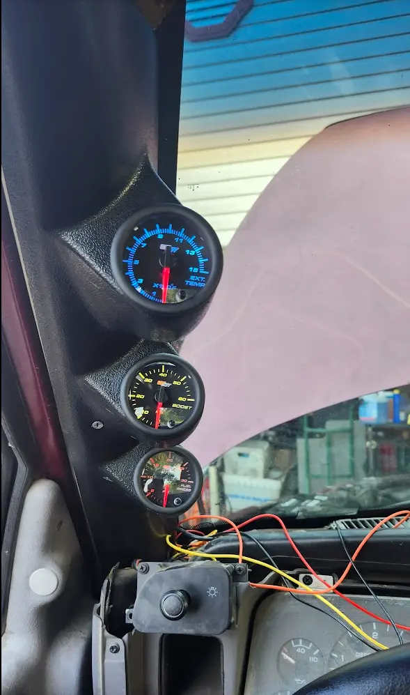 Picture showing the gauges installed