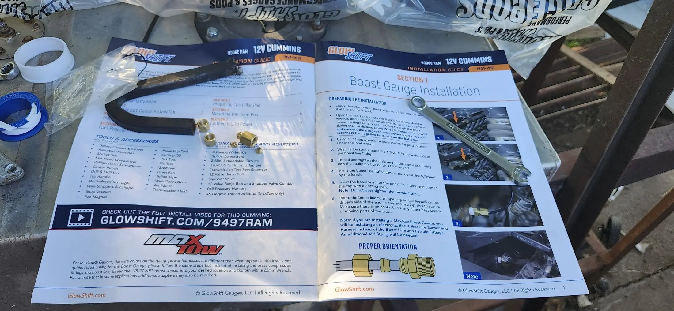 Picture showing the install guide