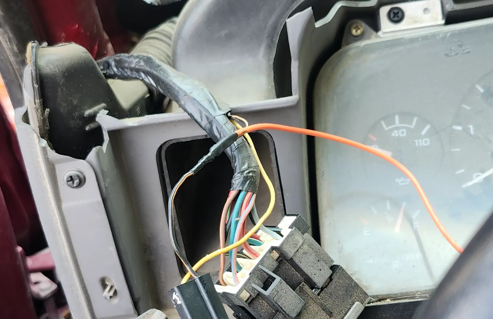 Image showing my splice into the &ldquo;lights&rdquo; wire