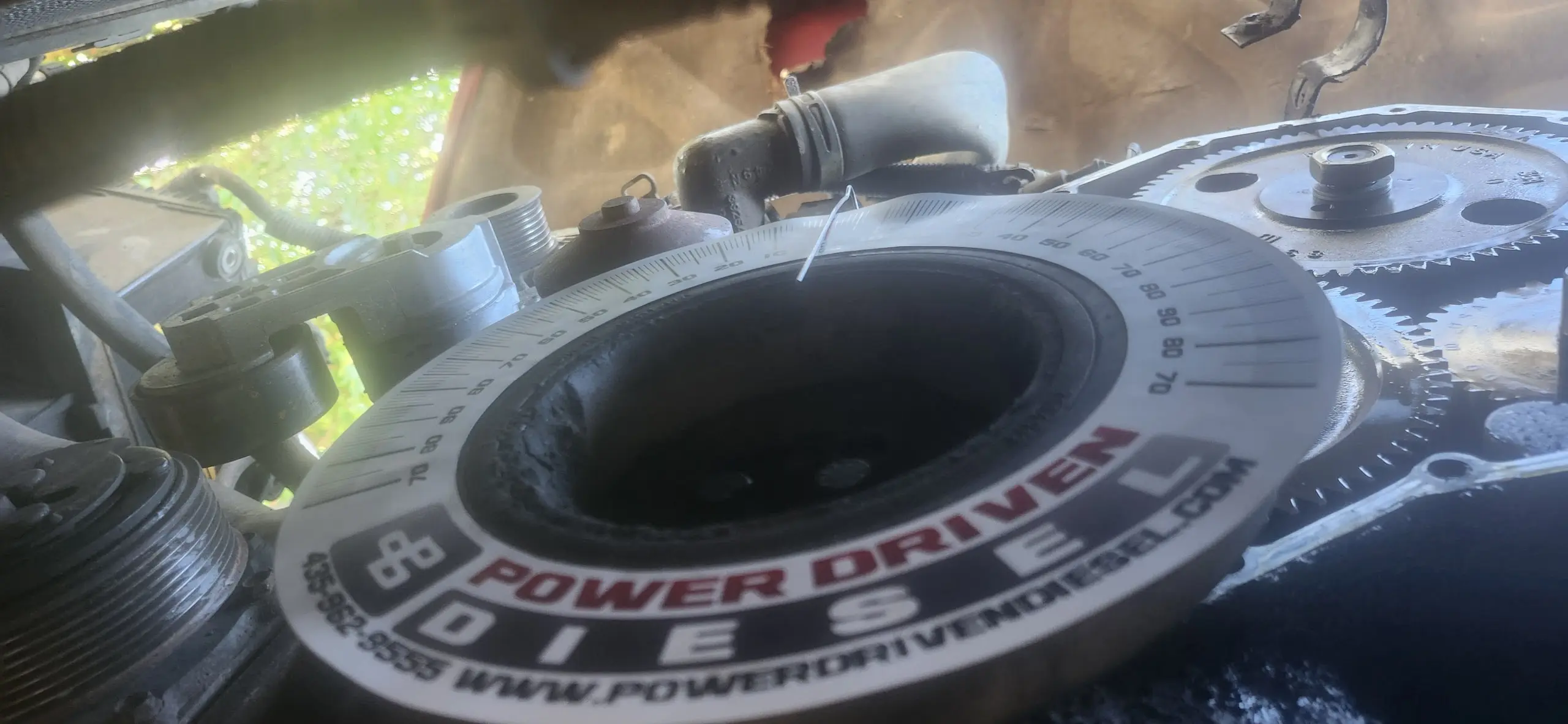 Picture of magnetic degree wheel on harmonic balancer