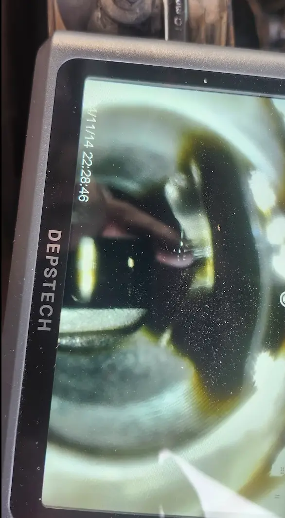 Picture of my sewer camera while turning the engine to lock out the timing.