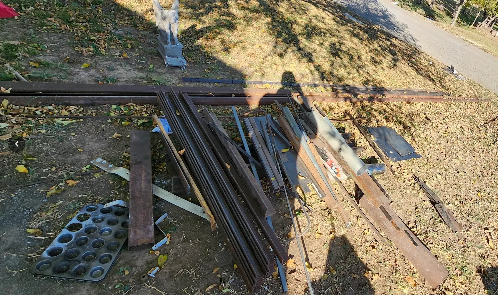 A photo showing my metal stash in the yard