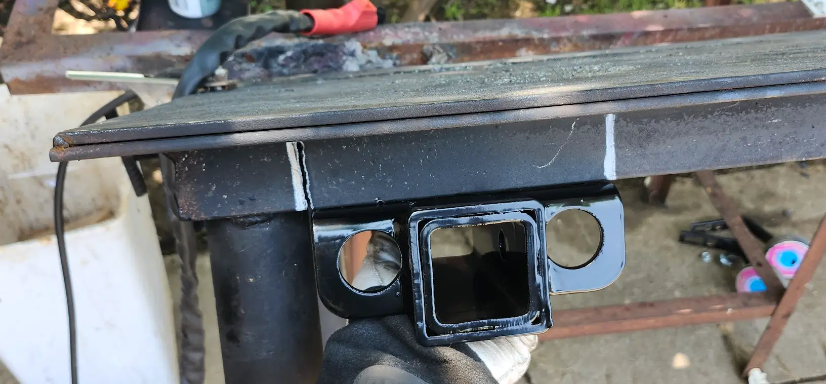 Mocking up the position of the horizontal mount.