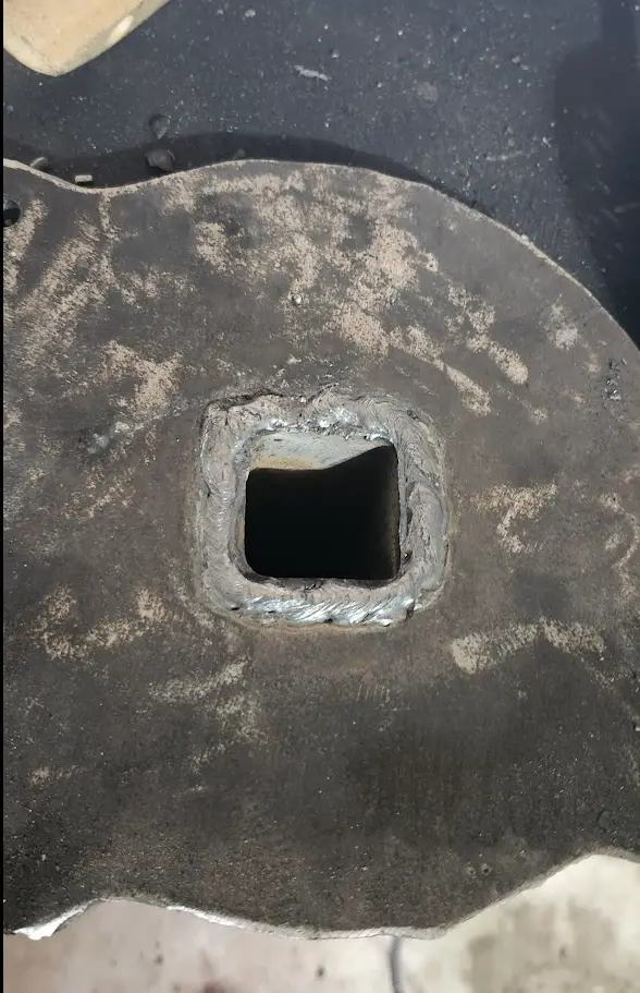Base plate with square tubing welded in the center
