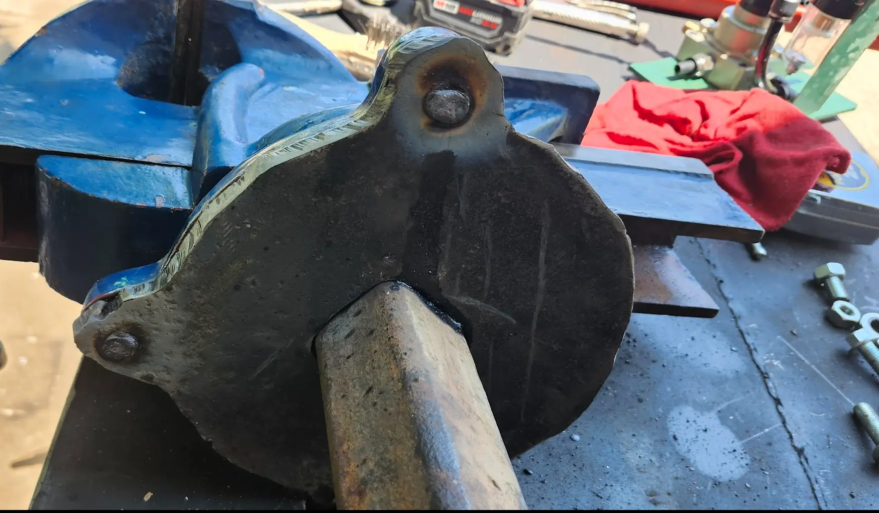 Photo showing the studs after being welded