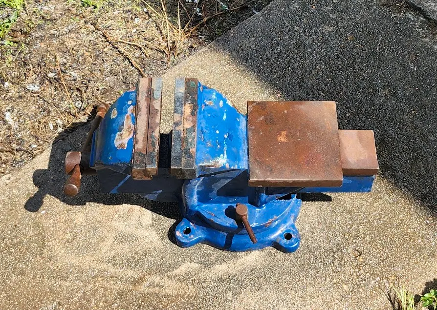 The new vise after being pressure washed