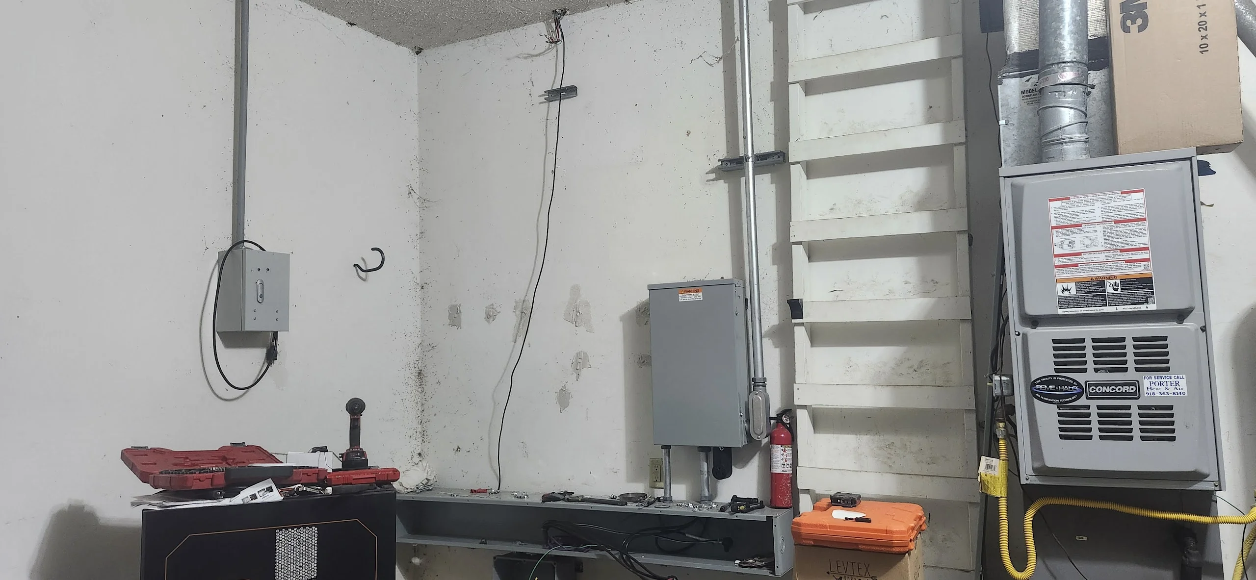 Wall after removal with drywall patched