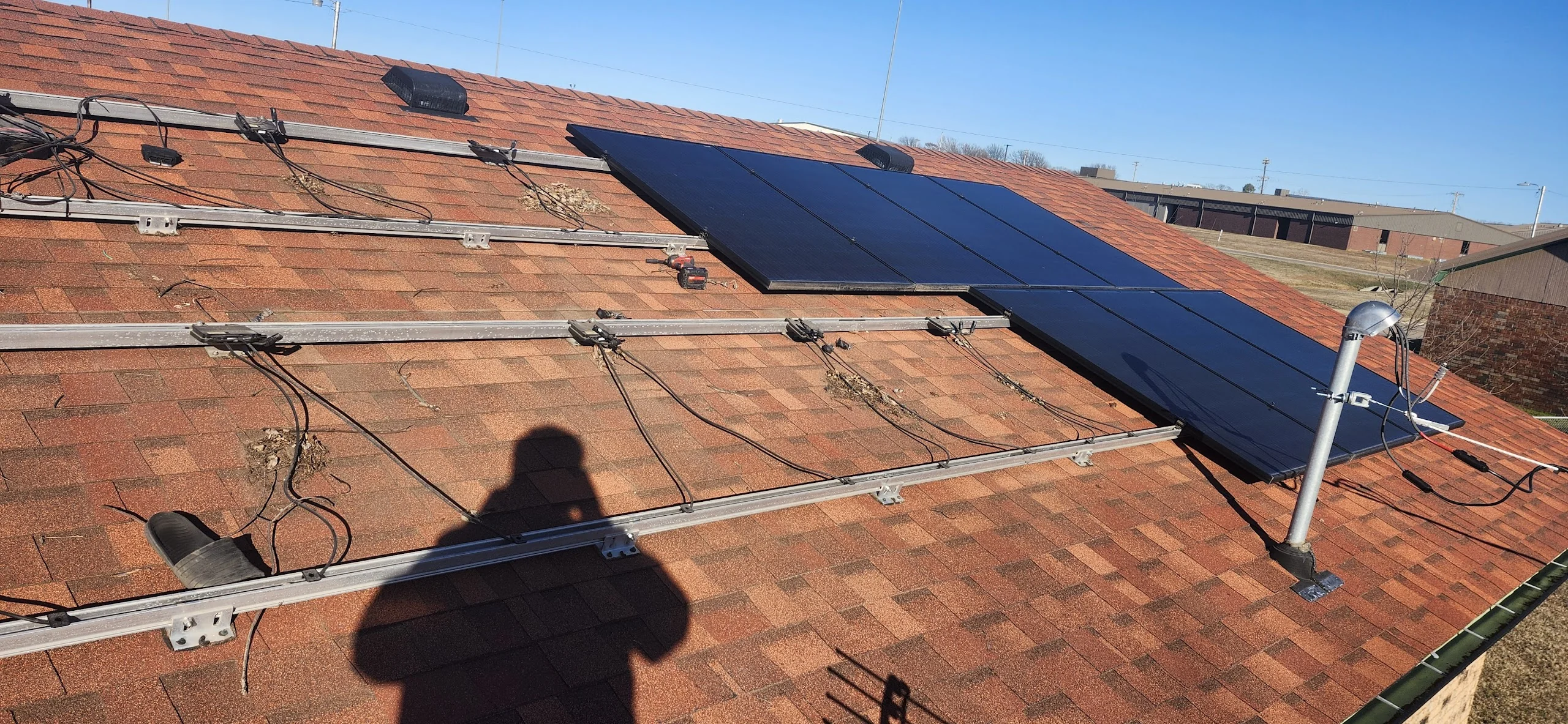 Panels being removed from the roof