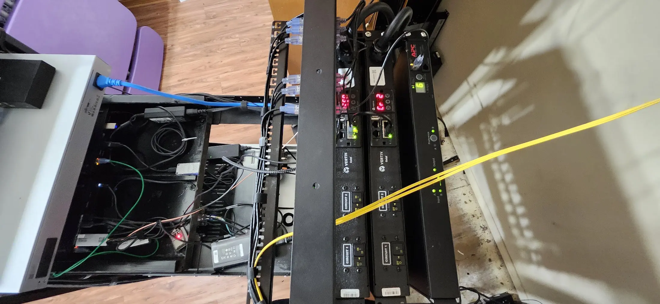 Looking from the top, down inside of the rack.