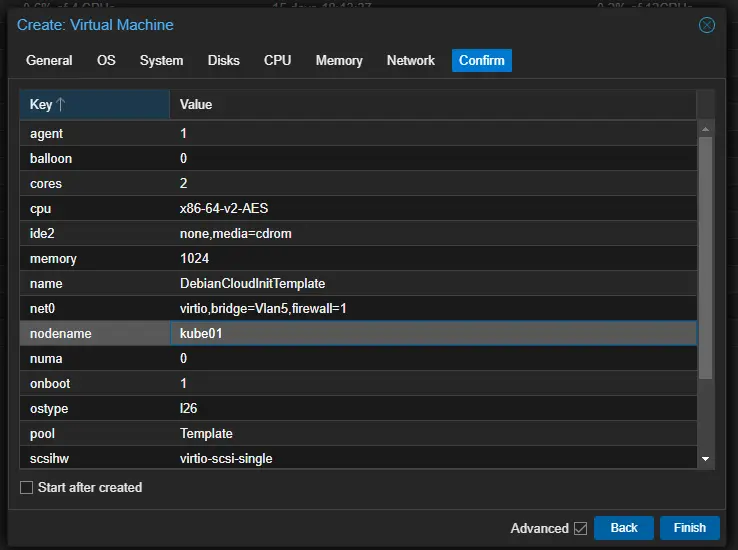 Create VM - Confirm Tab