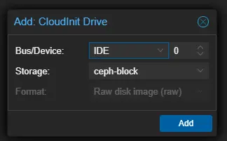Add CloudInit Device Dialog