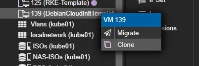 Right click dialog options after converting to a template