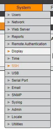 Image showing available tabs, under configuration tab