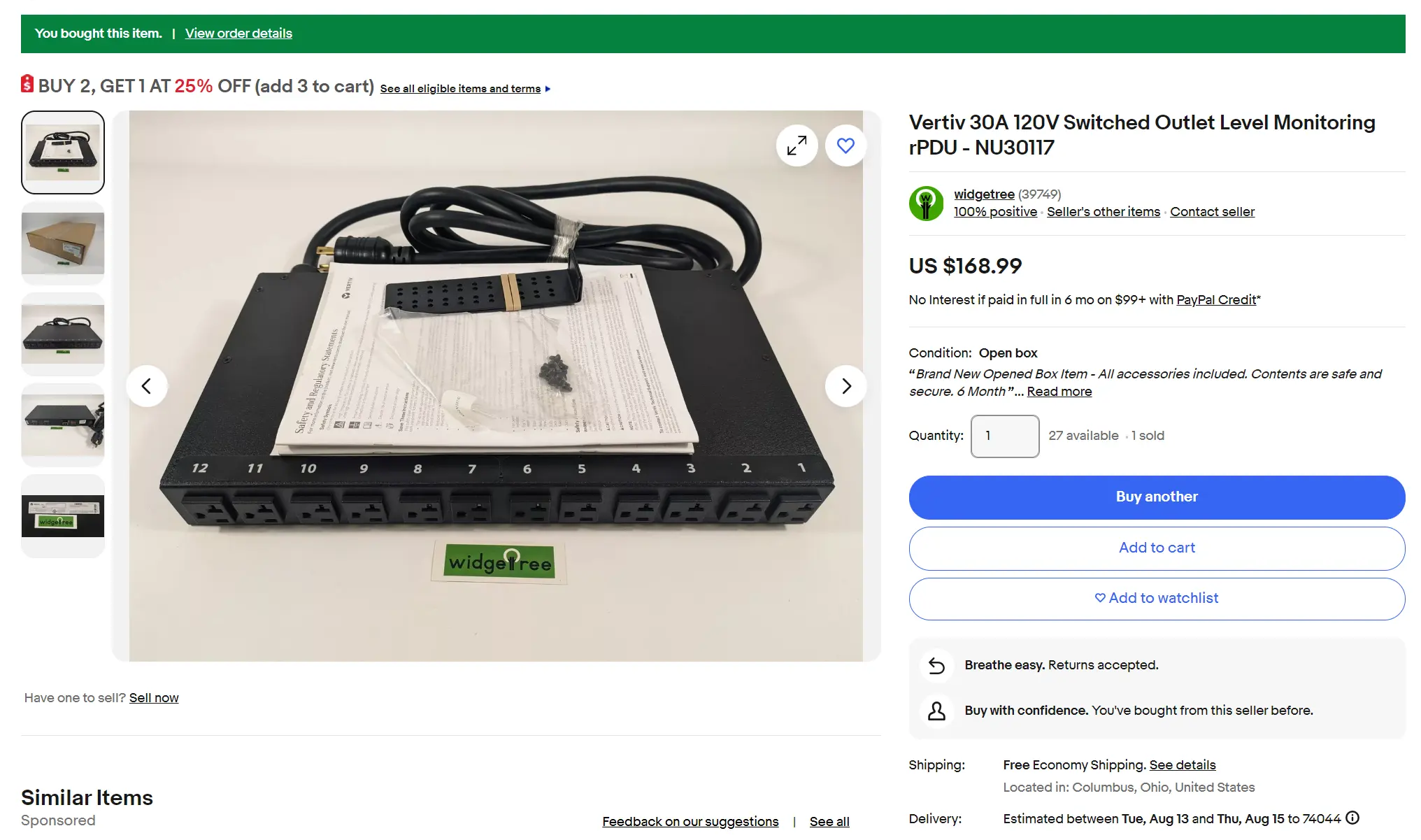 Picture of eBay listing