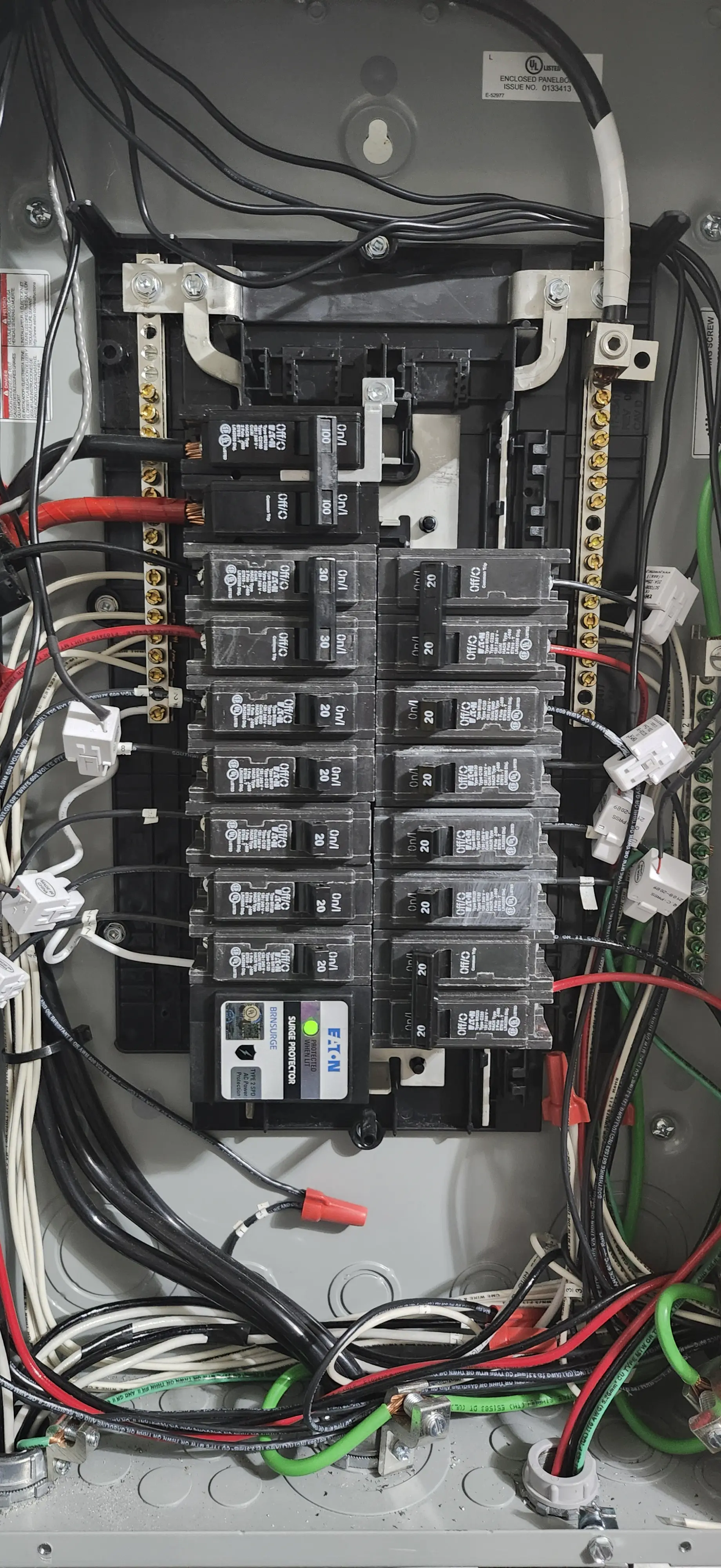Breaker installed, with pigtail secured