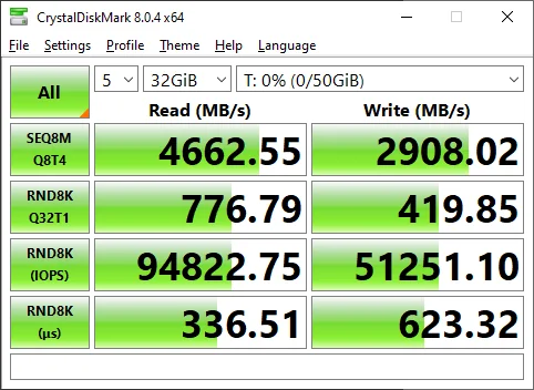 CrystalDiskMark — TrueNAS Core, iSCSI, 32G test against flash array